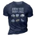 Know Your Dumplings Funny Food Lovers Dim Sum 3D Print Casual Tshirt Navy Blue