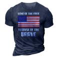 Land Of The Free Because Of The Brave Memorial Day Sale Flag 3D Print Casual Tshirt Navy Blue