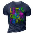 Lets Glow Crazy Glow Party 80S Retro Costume Party Lover 3D Print Casual Tshirt Navy Blue
