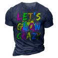 Lets Glow Crazy - Retro Colorful Party Outfit 3D Print Casual Tshirt Navy Blue