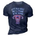 Lets Talk About The Elephant In The Womb Feminist 3D Print Casual Tshirt Navy Blue