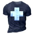Lightly Weathered Peace Christ White Cross Paint On Various 3D Print Casual Tshirt Navy Blue