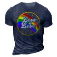 Love Is Love Rainbow Lgbt Gay Lesbian Pride 3D Print Casual Tshirt Navy Blue