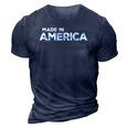 Made In America Patriotic 4Th Of July Gift 3D Print Casual Tshirt Navy Blue