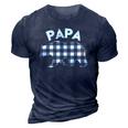 Mens Black And White Buffalo Plaid Papa Bear Christmas Pajama 3D Print Casual Tshirt Navy Blue