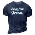 Mens Bonus Dad Of The Groom Wedding Party Matching 3D Print Casual Tshirt Navy Blue