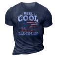 Mens Gift For Fathers Day Tee - Fishing Reel Cool Dad-In Law 3D Print Casual Tshirt Navy Blue