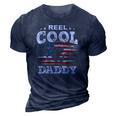 Mens Gift For Fathers Day Tee - Fishing Reel Cool Daddy 3D Print Casual Tshirt Navy Blue