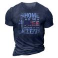 Mens Home Of The Free Because Of The Brave Proud Veteran Soldier 3D Print Casual Tshirt Navy Blue