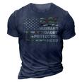 Mens Husband Daddy Protector Hero Fathers Day Flag Gift 3D Print Casual Tshirt Navy Blue
