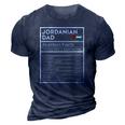 Mens Jordanian Dad Nutrition Facts National Pride Gift For Dad 3D Print Casual Tshirt Navy Blue