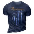 Mens Mechanic Dad Like A Normal Dad Only Cooler Usa Flag 3D Print Casual Tshirt Navy Blue
