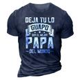 Mens Mexican Mejor Papa Dia Del Padre Camisas Fathers Day 3D Print Casual Tshirt Navy Blue