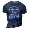Mens My Favorite Baseball Player Calls Me Bonus Dad Funny Bonus 3D Print Casual Tshirt Navy Blue