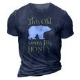 Mens Papa Bear Fathers Day Gift This Old Bear Loves His Honey 3D Print Casual Tshirt Navy Blue