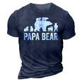 Mens Papa Bear Fathers Day Grandad Fun 6 Cub Kid Grandpa 3D Print Casual Tshirt Navy Blue