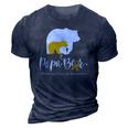 Mens Papa Bear Gold Ribbon Childhood Cancer Awareness 3D Print Casual Tshirt Navy Blue