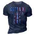 Mens Patriotic Captain Dad American Flag Boat Owner 4Th Of July 3D Print Casual Tshirt Navy Blue