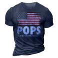 Mens Pops The Man Myth Legend Fathers Day 4Th Of July Grandpa 3D Print Casual Tshirt Navy Blue