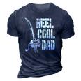 Mens Reel Cool Dad Fishing Daddy Mens Fathers Day Gift Idea 3D Print Casual Tshirt Navy Blue