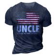 Mens Uncle The Man Myth Legend Fathers Day 4Th Of July Funny 3D Print Casual Tshirt Navy Blue