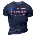 Mens Vintage Dad Fathers Day American Flag Usa Dad 4Th Of July 3D Print Casual Tshirt Navy Blue