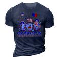 Merica Gnomes Happy 4Th Of July Us Flag Independence Day 3D Print Casual Tshirt Navy Blue