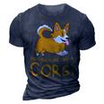 Nothing Runs Like A Corgi Funny Animal Pet Dog Lover 3D Print Casual Tshirt Navy Blue