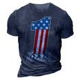 Number One Dad American Flag 4Th Of July Fathers Day Gift 3D Print Casual Tshirt Navy Blue