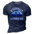 Ofishally 13 Years Old Fisherman 13Th Birthday Fishing 3D Print Casual Tshirt Navy Blue