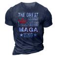 Old The Great Maga King Ultra Maga Retro Us Flag 3D Print Casual Tshirt Navy Blue