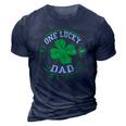 One Lucky Dad Funny St Patricks Day Gift For Daddy Men 3D Print Casual Tshirt Navy Blue