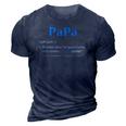Papa Like A Grandfather Only Cooler Definition Gift Classic 3D Print Casual Tshirt Navy Blue