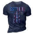 Patriotic Captain Dad American Flag Boat Owner 4Th Of July V2 3D Print Casual Tshirt Navy Blue