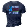 Peace Out 1St Grade Last Day Of School Teacher Girl Boy 3D Print Casual Tshirt Navy Blue