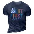 Peace Out First Grade Last Day Of School 2022 Graduation 3D Print Casual Tshirt Navy Blue