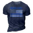 Police Officer Papa - Proud Papa 3D Print Casual Tshirt Navy Blue