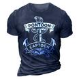 Pontoon Boat Anchor Captain Captoon  3D Print Casual Tshirt Navy Blue