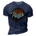 Pops Like A Grandpa Only Cooler Vintage Retro Fathers Day 3D Print Casual Tshirt Navy Blue