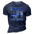 Proud Brother Of A State Police Officer 3D Print Casual Tshirt Navy Blue