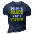 Proud Daddy Of Twins Dad Father 3D Print Casual Tshirt Navy Blue