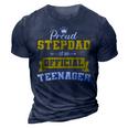 Proud Stepdad Of Official Nager 13 Birthday Funny Vintage 3D Print Casual Tshirt Navy Blue