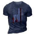Reel Cool Bonus Dad American Flag Fishing Fathers Day 3D Print Casual Tshirt Navy Blue
