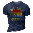 Reel Cool Papa Funny Fishing Fathers Day 3D Print Casual Tshirt Navy Blue