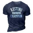 Resting Bitch Face Champion Womans Girl Funny Girly Humor 3D Print Casual Tshirt Navy Blue