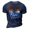 Retro Papa Squatch Yeti Vintage 3D Print Casual Tshirt Navy Blue