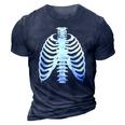 Skeleton Rib Costume Halloween Skeleton Bones Costume 3D Print Casual Tshirt Navy Blue