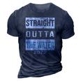 Straight Outta The Water Cool Christian Baptism 2022 Vintage 3D Print Casual Tshirt Navy Blue