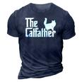 The Catfather Funny Cat Dad For Men Cat Lover Gifts 3D Print Casual Tshirt Navy Blue