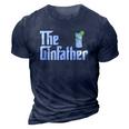 The Gin Father Funny Gin And Tonic Gifts Classic 3D Print Casual Tshirt Navy Blue